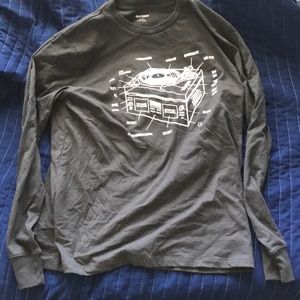 Old Navy Record Player Patent long sleeve shirt